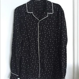 All Saints pajama style button down shirt